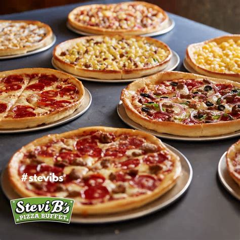 Stevi b's pizza buffet - Stevi B's offers distinctive pizzas such as Loaded Baked Potato, Chicken Fajita, Cheeseburger and Spinach Alfredo served fresh and at a great value in an atmosphere that is fun for adults and children.